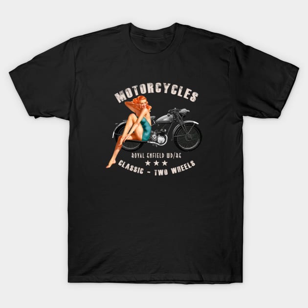 Pin up Girls Royal Enfield WDRE Vintage Motorcycle WW2 Pin Up